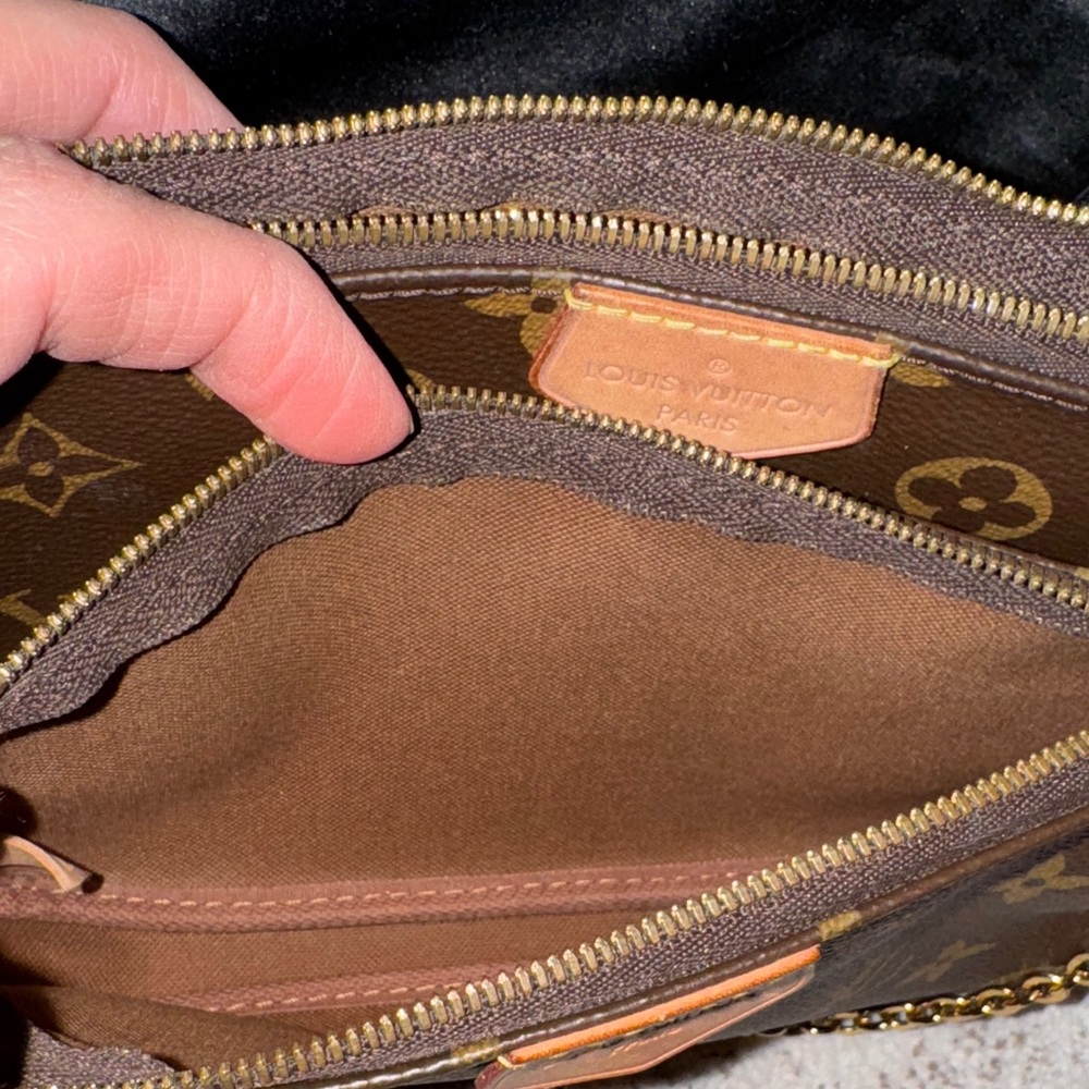 Louis Vuitton Brown Monogram Crossbody Bag with Pink Strap - Picture 13 of 17